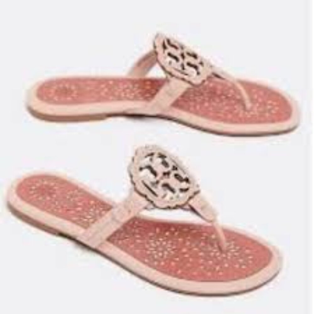 NIB Tory Burch MILLER SCALLOP SANDAL  sea shell pink